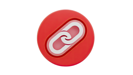 Red circle with white chain link icon