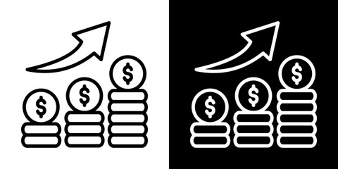 Fototapeta premium Revenue Icon Of Line Black And White Style Vector Illustration 