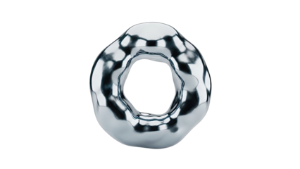 Abstract liquid metal shape with organic form