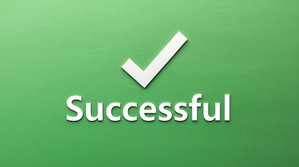 Green with check mark above and Successful below