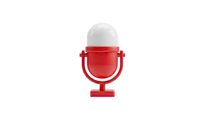 Stylized Red and White Microphone