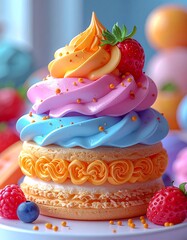 Whimsical clay-style food objects in colorful tones