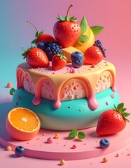 Whimsical clay-style food objects in colorful tones