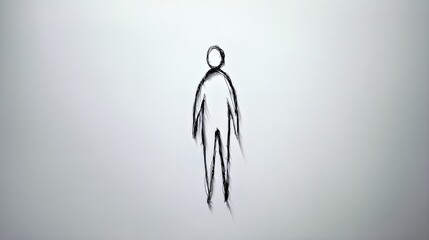 Minimalist Stick Figure: Abstract Human Silhouette Sketch Art