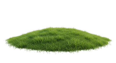 Lush green grass mound isolated on black background with white outline image, Isolated On Png Transparent Background