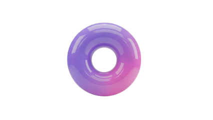 3D Rendered Donut Shape with Purple and Pink Gradient