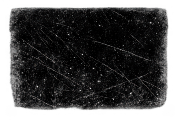 Grungy black textured overlay with white dust and scratches providing a distressed noise film effect, transparent background