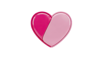 Two-toned pink heart with glossy finish