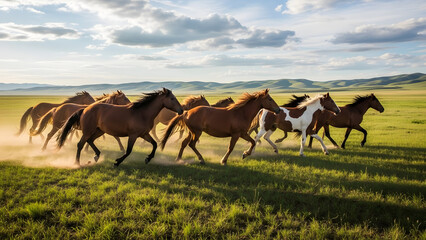 Wild Horses on the Open Plain