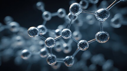 molecule or atom, Abstract structure for Science or medical background, 3d illustration, science, atom, abstract, chemistry, structure, blue, chemical, background