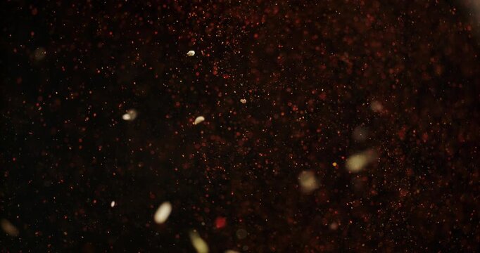 Indian Spices Thrown in Air | Close-Up Motion