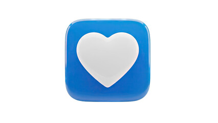 3D Blue Heart Icon