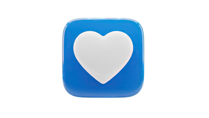 3D Blue Heart Icon