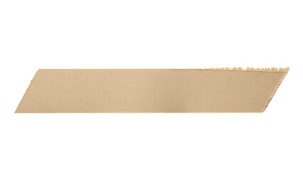 Torn beige paper strip with jagged edges isolated on a transparent background for creative design transparent background