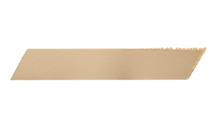 Torn beige paper strip with jagged edges isolated on a transparent background for creative design transparent background