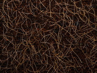 Regenerative agriculture close-up Healthy soil with earthworm roots cover crops macro detail life