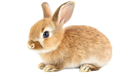Obraz premium Adorable brown bunny rabbit sitting quietly looking cute and innocent