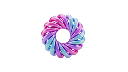 Twisted Ribbon Ring with Gradient Colors