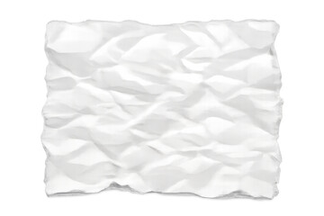 Obraz premium Crumpled white paper texture with torn edges and wrinkled surface on a transparent background
