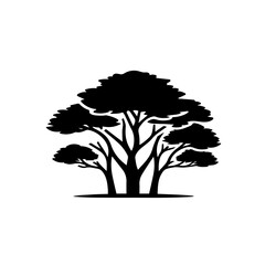 Fototapeta premium Minimal Tree Illustration Vector – Nature, Eco, Forest Concept