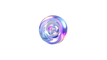 Abstract iridescent sphere with swirling holographic patterns and subtle chromatic aberration