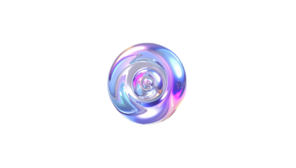 Abstract iridescent sphere with swirling holographic patterns and subtle chromatic aberration