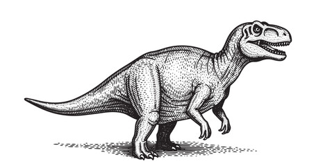 Highly detailed dinosaur engraving texture with antique etched lines © Gabut Stock