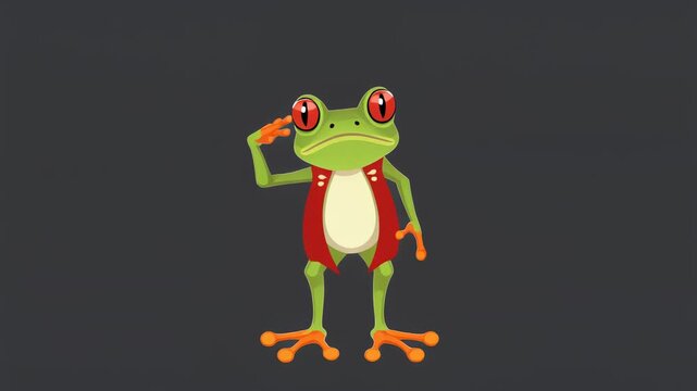 A cartoon era era Page illustration of a green frog wearing sunglasses and holding a telephone receiver.