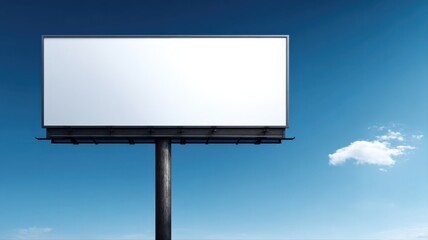 Obraz premium Blank Billboard Against a Vibrant Blue Sky Offering Advertising Space and Outdoor Communication Potential