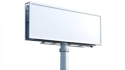 Obraz premium Billboard Mockup Isolated on White, Advertising Structure for Outdoor Marketing Campaigns and Promotional Space