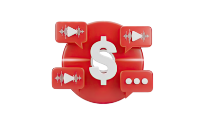 Dollar Sign with Video and Chat Icons