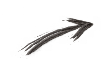 Hand drawing sketch arrow indicating direction, upward movement, progress, growth, and next step concept on transparent background