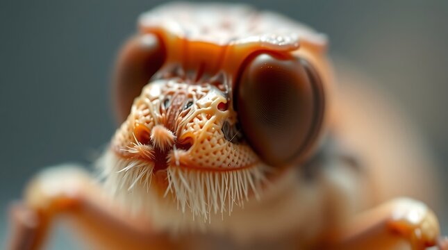 Close-Up of Ant Face Showing Detailed Texture and Features