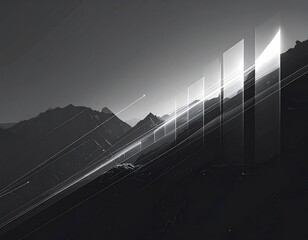 モノクロ　多重露光風　風景　景色