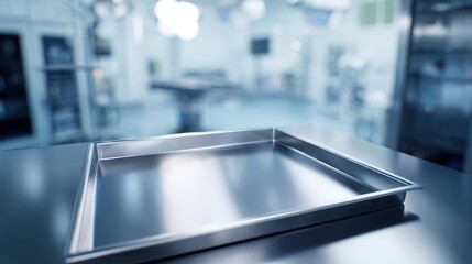 Advertising Concept for Health and Skincare Products, Sterile Tray Imagery Conveys Purity and Protection with a Trustworthy Clinical Aesthetic