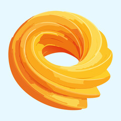 spiral golden yellow swirl ring for abstract energy portal or magic spell effect in fantasy mobile game