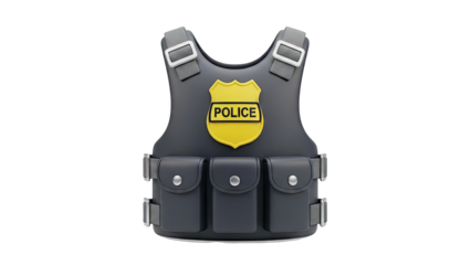 Police Vest with Badge and Pouches