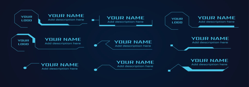 Circle Abstract digital technology UI/UX Futuristic HUD, FUI, Virtual Interface. Callouts titles and frame in Sci- Fi style. Bar labels, info call box bars. Futuristic info boxes layout templates.