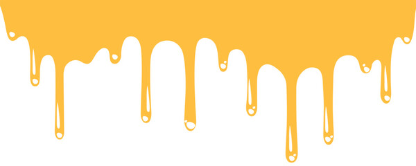 yellow Dripping Liquid Silhouette on White. vector Eps 10