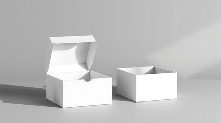 Minimal White Rigid Gift Box Packaging Mockup on Neutral Background