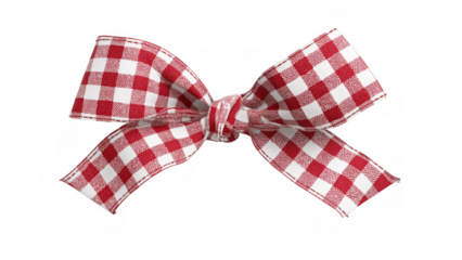 Checkered fabric bow great for festive decor, created AI, PNG