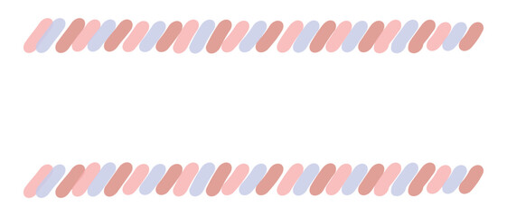 斜線を並べて描いたラインで上下を囲ったタイトルフレーム