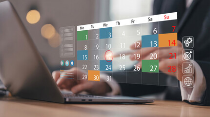Time management and scheduling concept featuring calendar, checklist, and task planning elements to support productivity, project management, deadline tracking, and efficient organization of daily act