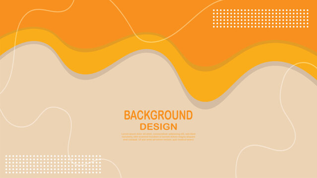 Orange abstract wave background design with layered curves and modern layout