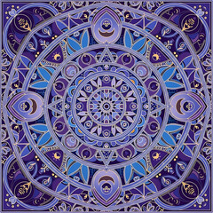 Balanced square mandala artwork for relaxation and decoration