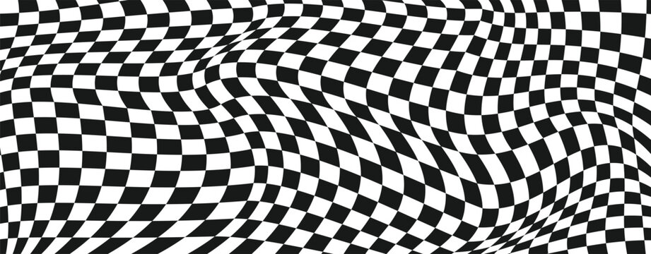 black and white trippy checkerboard background retro