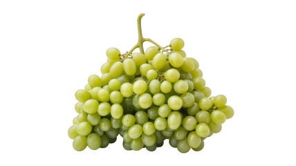 Bunch of light green grapes fruit isolated on a transparent background