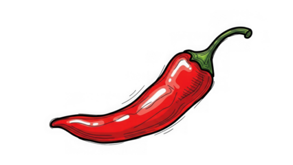 red chili pepper with green stem