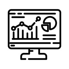 Obraz premium Data analyst line icon. Data monitoring symbol.