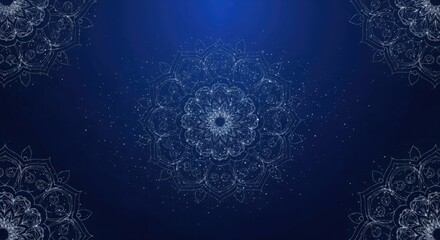 Intricate Blue Mandala Pattern Design for Artistic Background and Textiles